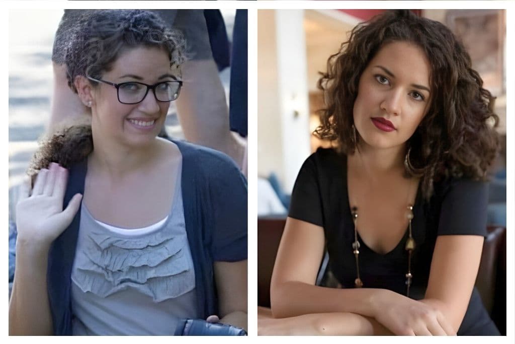 Linda Paige client before-and-after: casual and hidden to poised and fully expressed