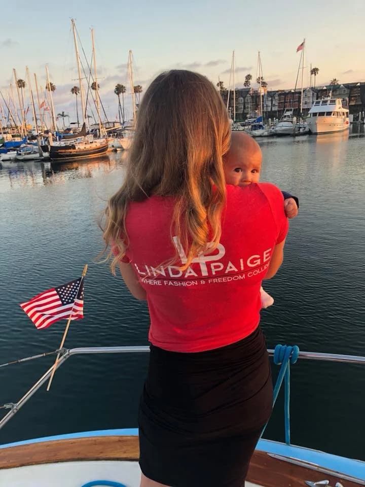 A woman wearing her I Love My Body shirt